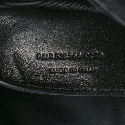 Saint Laurent Crinkled Calfskin Matelasse Monogram Baby Niki Chain Satchel Black 6 of 10