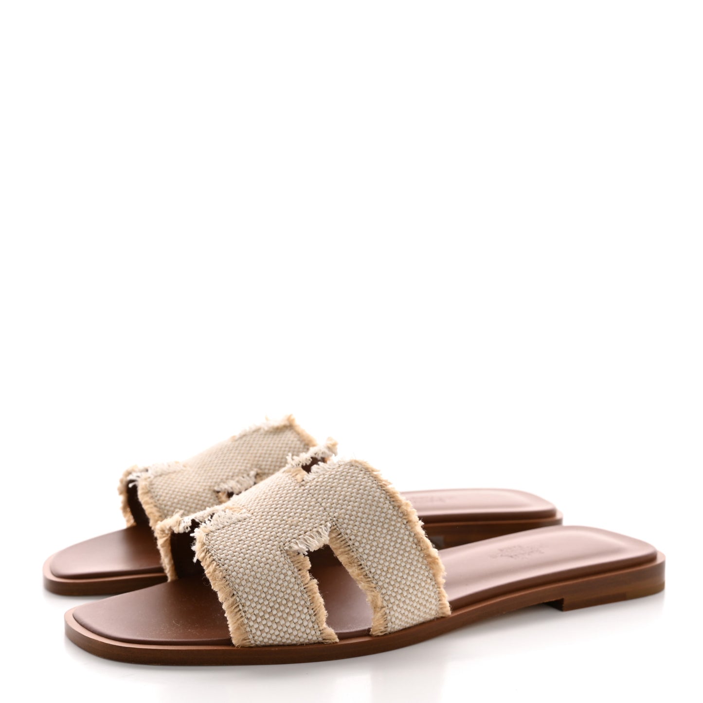 Linen Canvas Fringe Oran Sandals 37.5 Beige