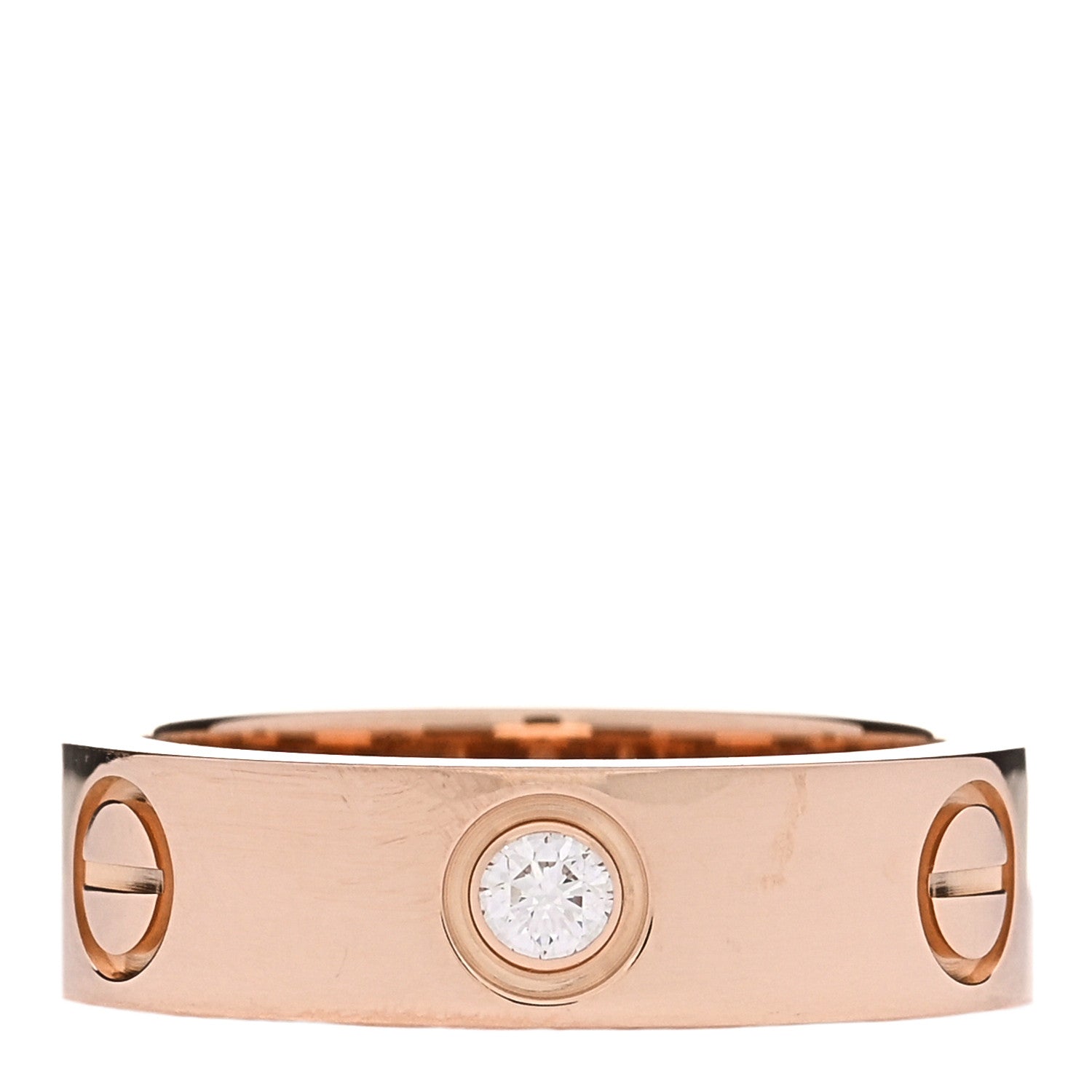 Cartier 18K Pink Gold 3 Diamond 5.5mm LOVE Ring 52 6 3 of 4
