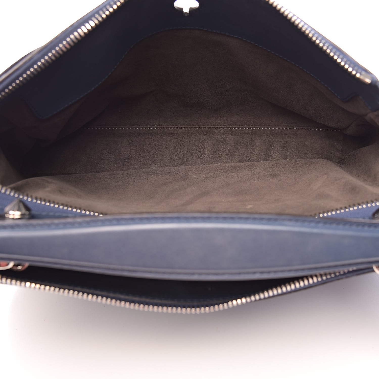 Fendi Calfskin Flowerland Studded Dotcom Satchel Blue 6 of 17