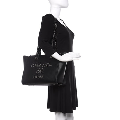 Chanel Caviar Small Studded Deauville Tote Black 3 of 10