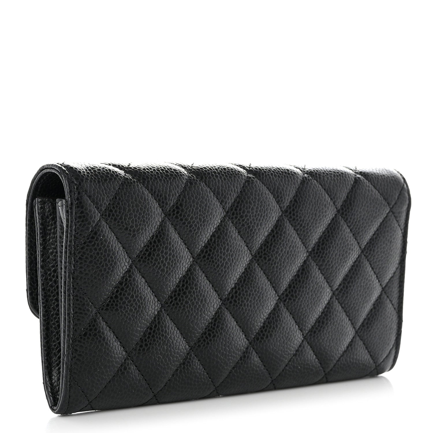 Chanel Caviar Quilted Large Gusset Flap Wallet Black 3 of 12