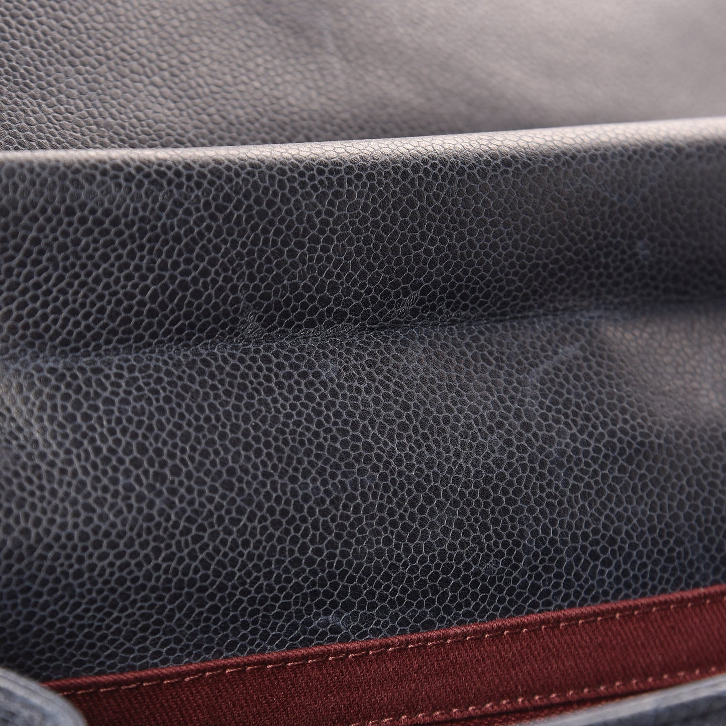 Caviar Quilted Large Retro Class Flap Dark Navy Blue