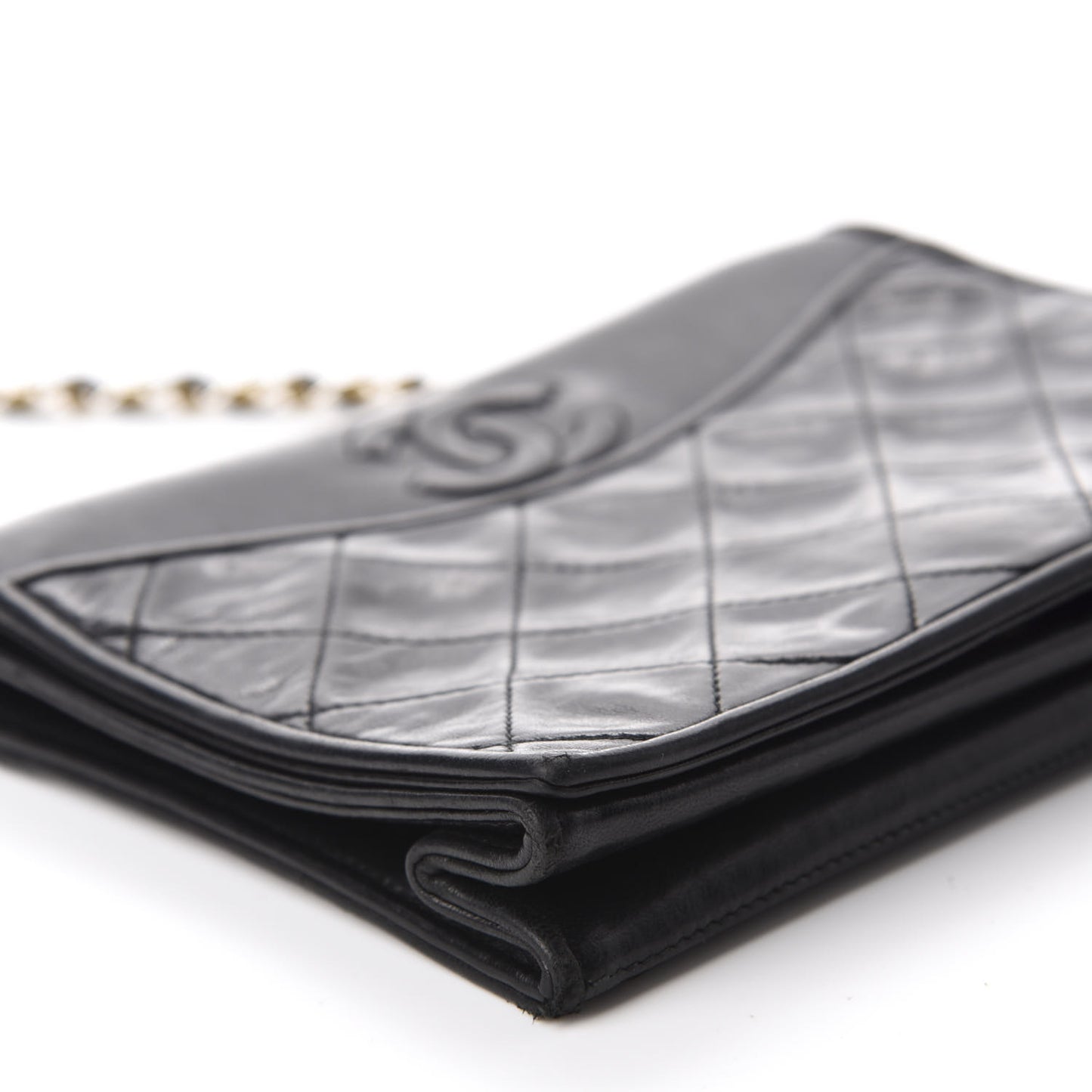 Lambskin Quilted CC Small Single Flap Black