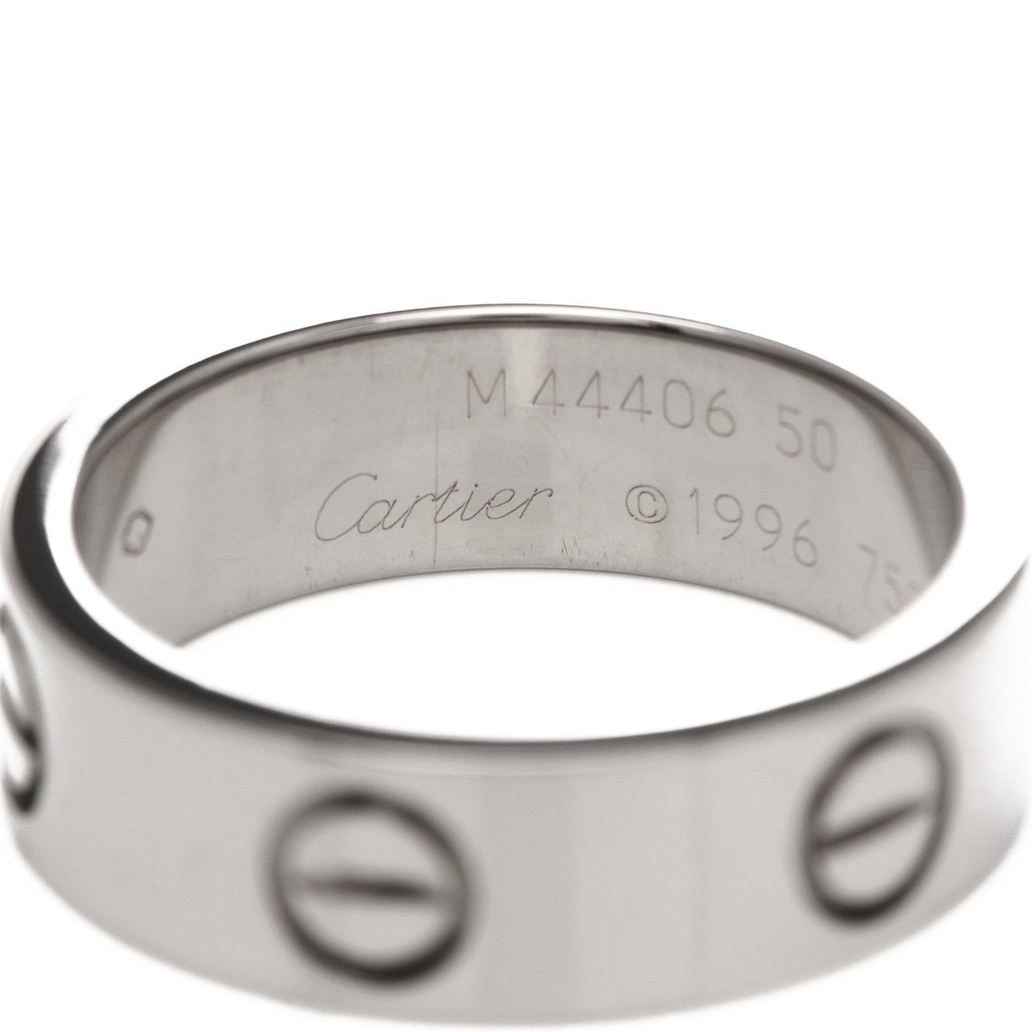18K White Gold 5.5mm LOVE Ring 50 5.25