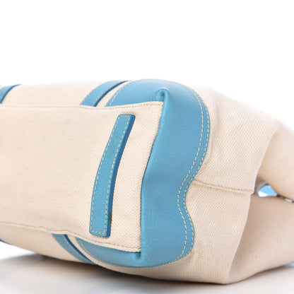 Prada Canvas Calfskin Trim Tote Beige Voyage 7 of 11