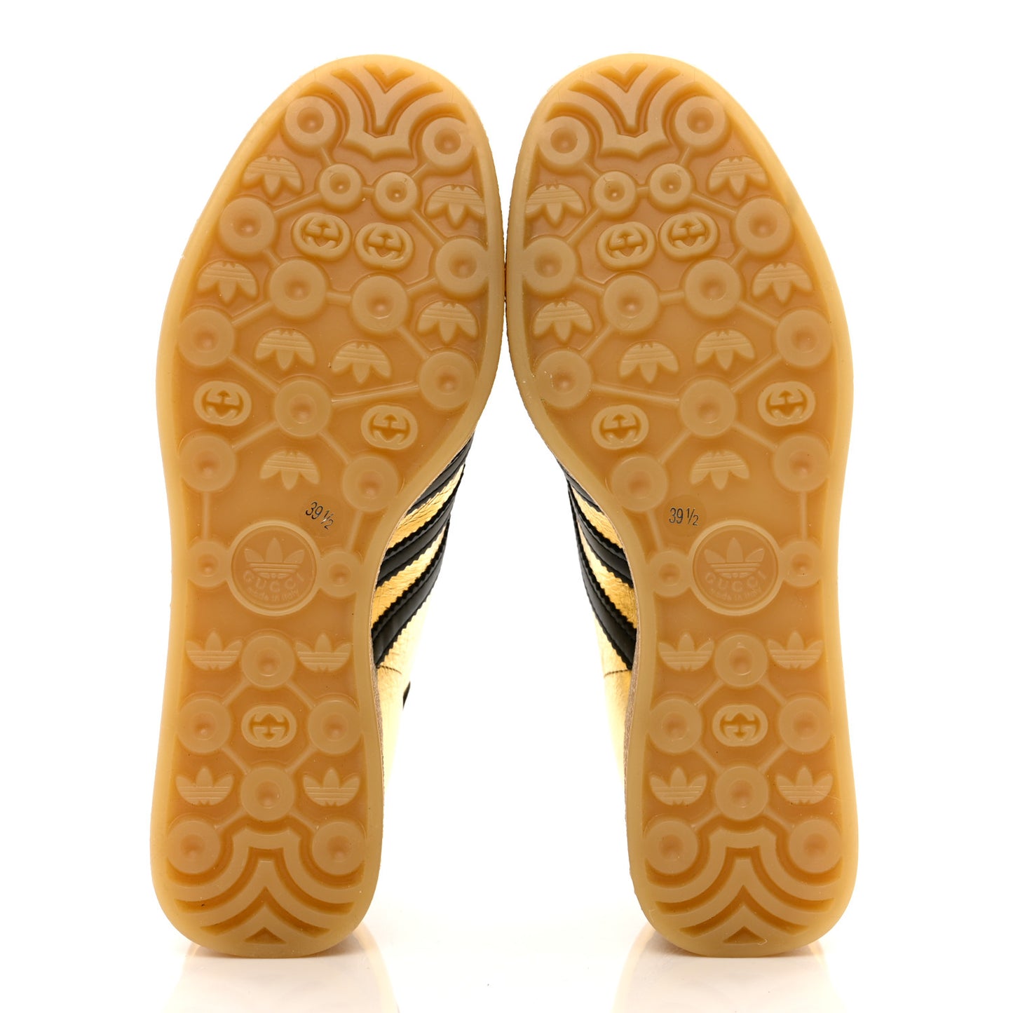 X ADIDAS Ginza Calfskin Demetra Gazelle Wedge Sneakers 39.5 King Gold Black