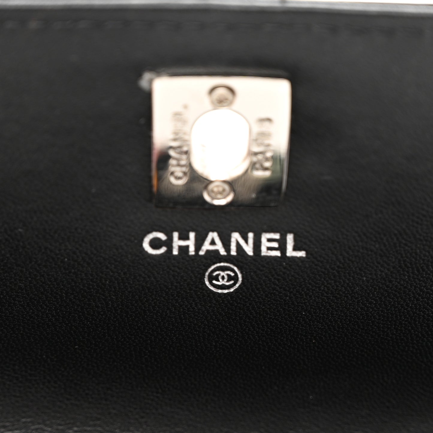 Lambskin Quilted Metal Top Handle Crossbody Flap Black