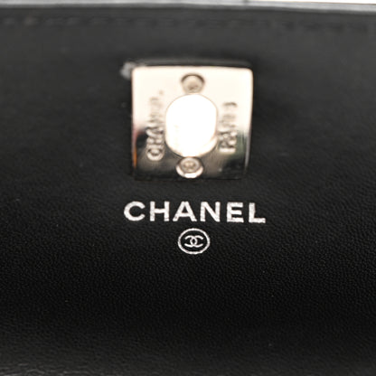 Chanel Lambskin Quilted Metal Top Handle Crossbody Flap Black 6 of 12