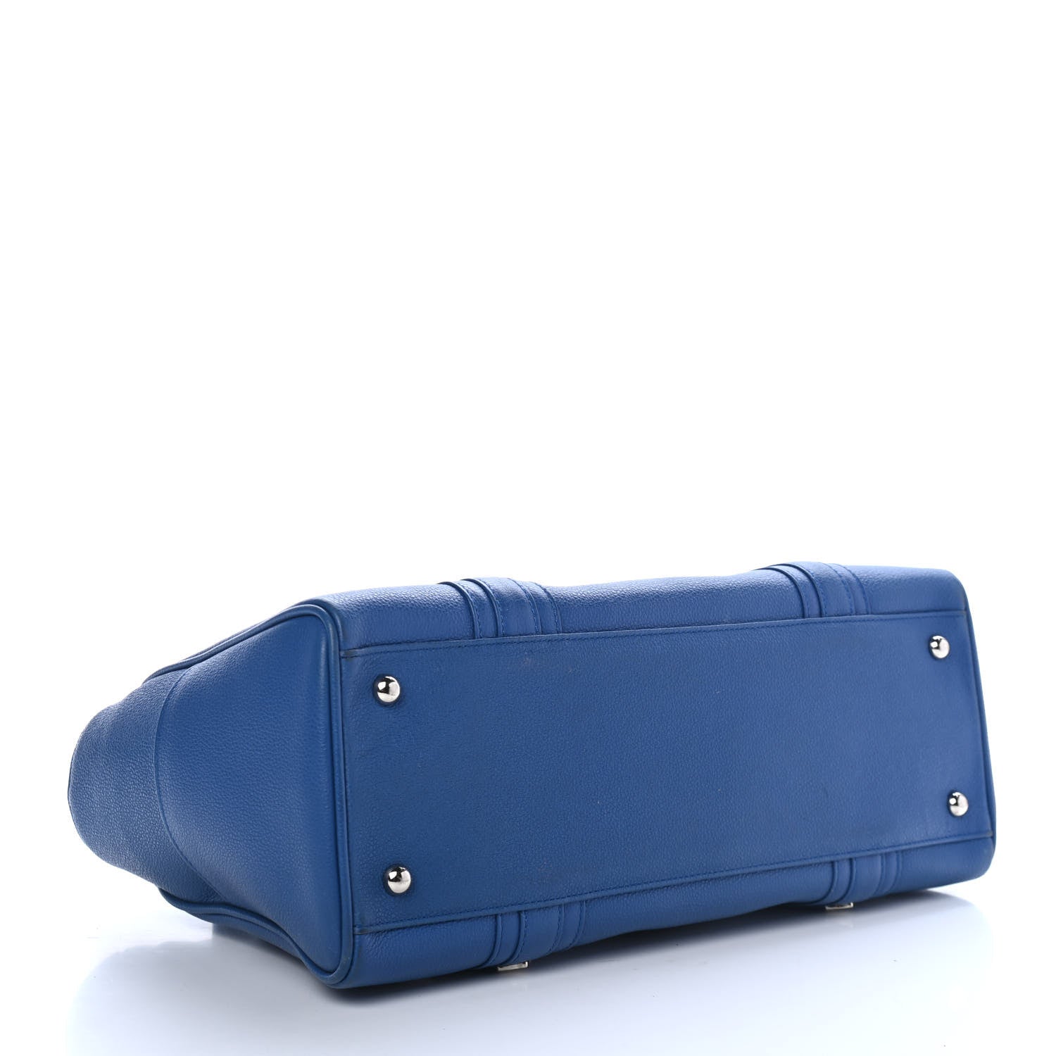 MCM Grained Calfskin Tote Blue 3 of 4