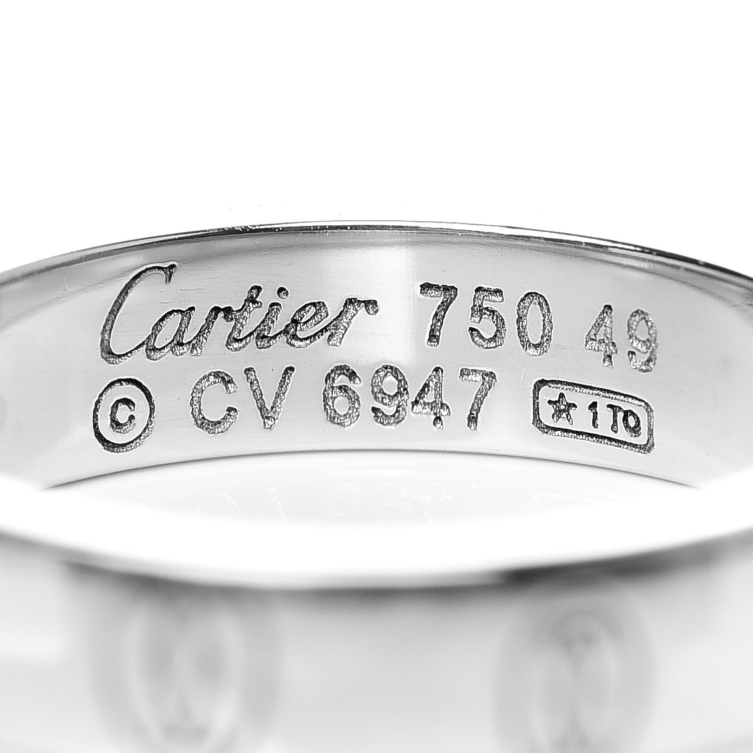 Cartier 18K White Gold 4mm Happy Birthday Band Ring 49 5 4 of 4
