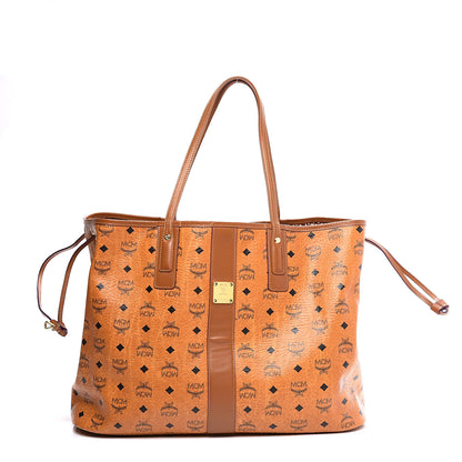 MCM Visetos Large Liz Reversible Shopper Tote Cognac 1 of 8
