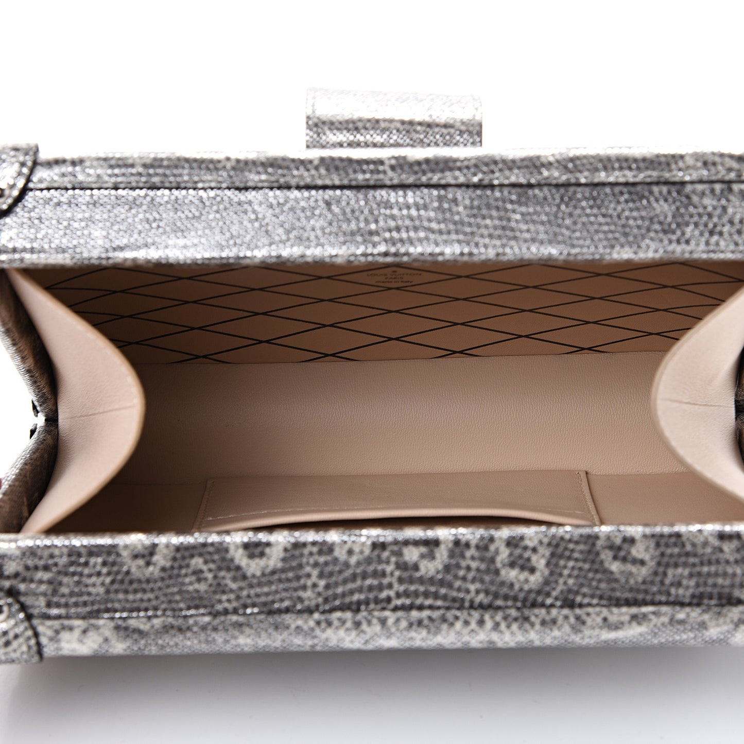 Lizard Petite Malle Silver