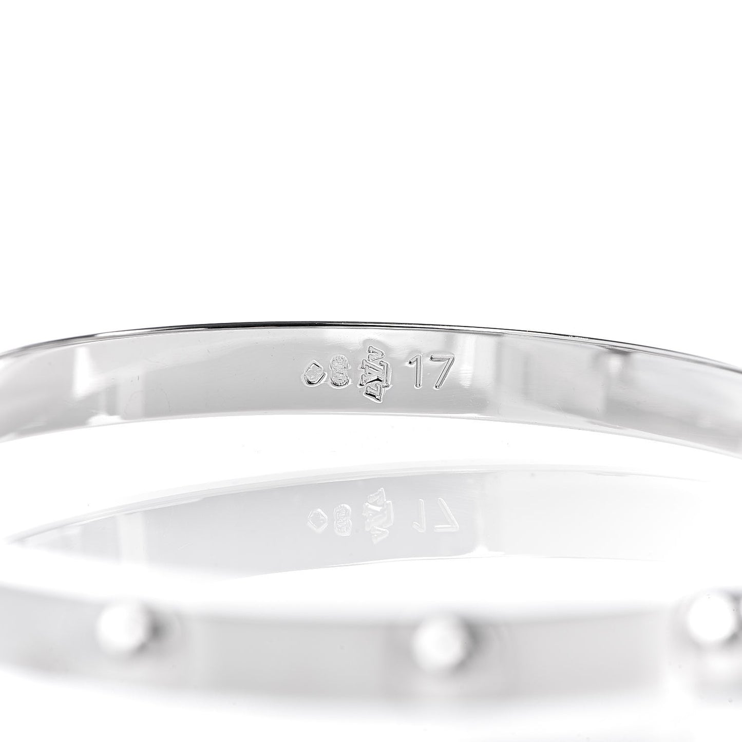 18K White Gold Diamond Clous Bracelet 17