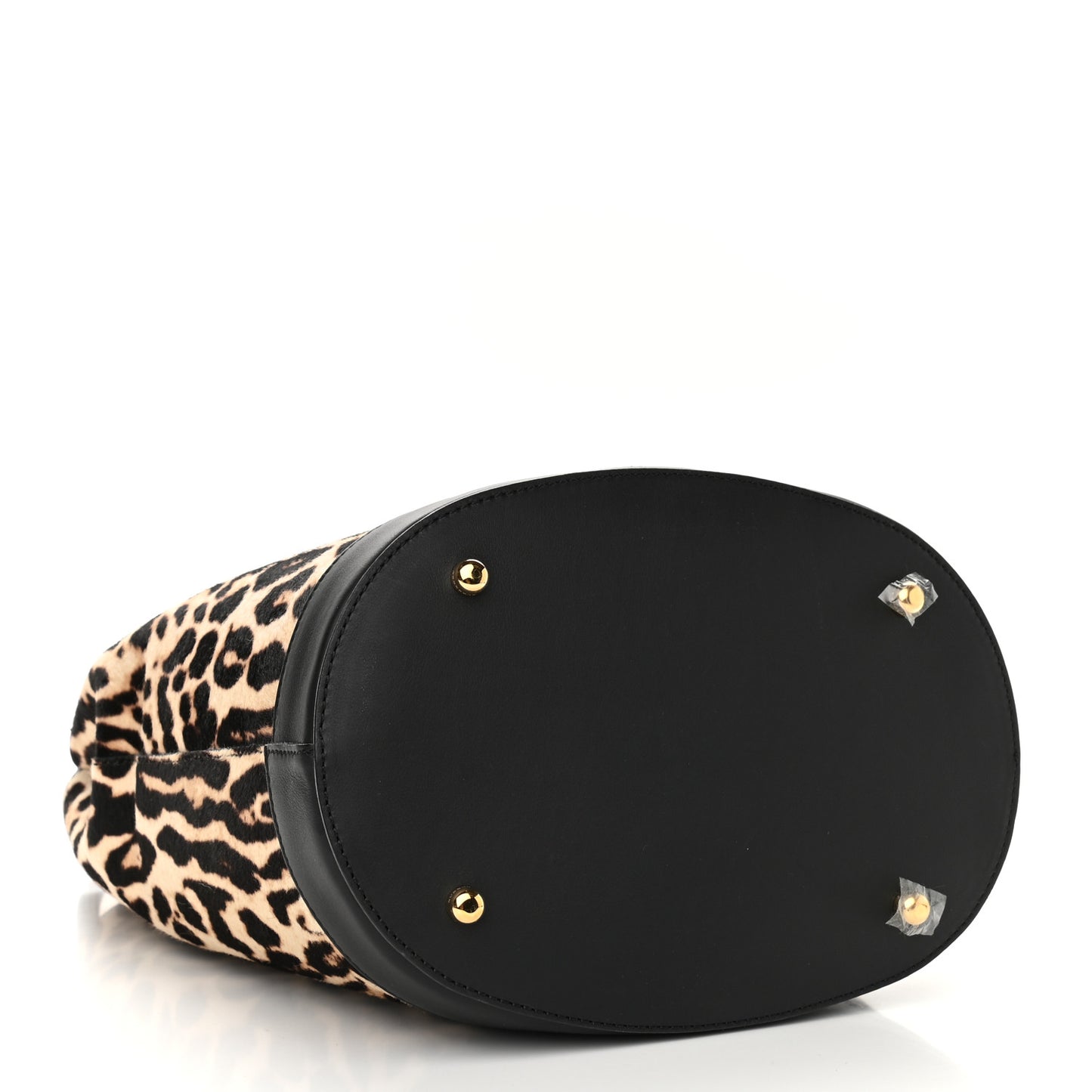 Prorsum Calf Hair Leopard Print The Bucket Bag Black