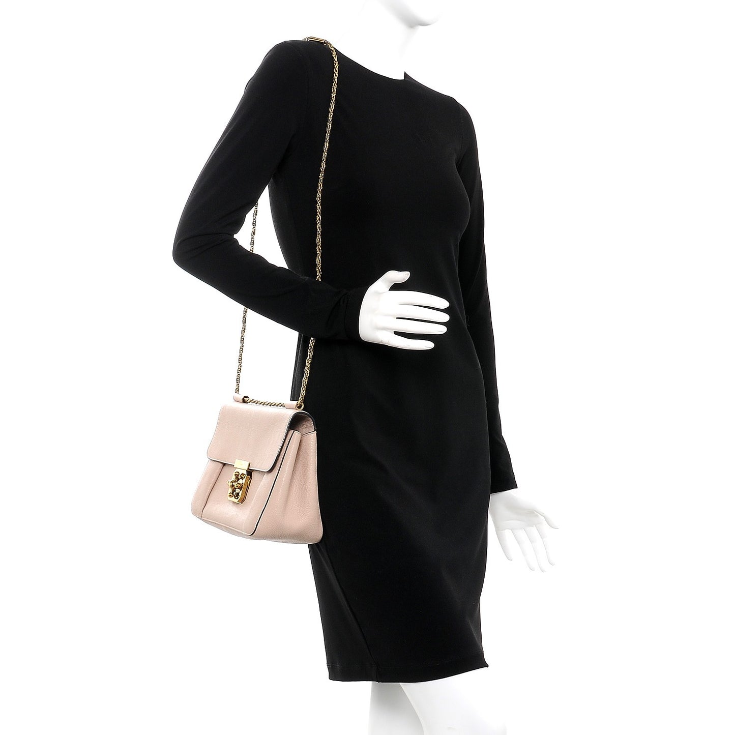 Goatskin Medium Elsie Shoulder Bag Biscotti Beige