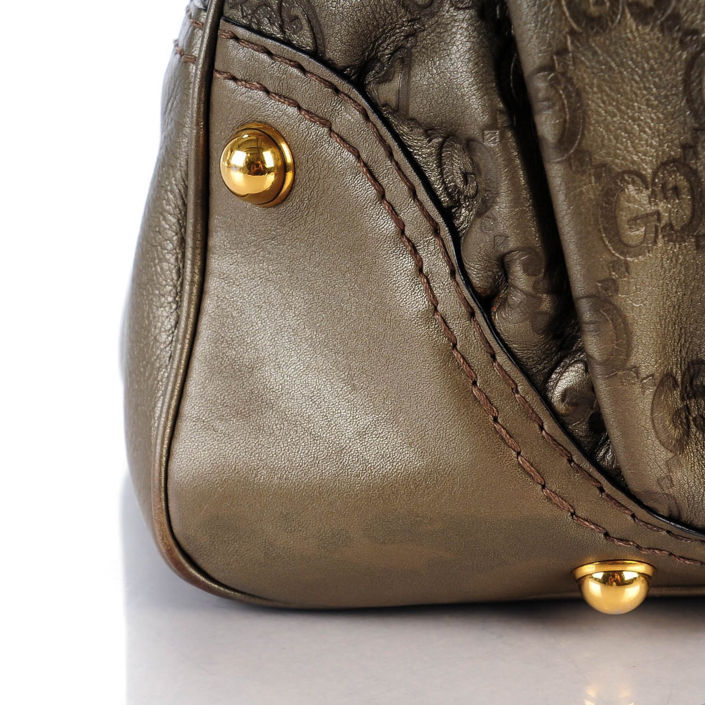 Metallic Guccissima Medium Jockey Hobo Pewter