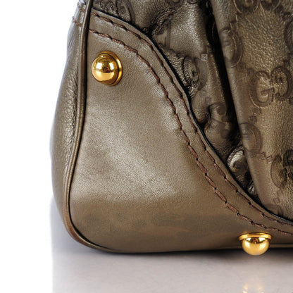 Gucci Metallic Guccissima Medium Jockey Hobo Pewter 8 of 9