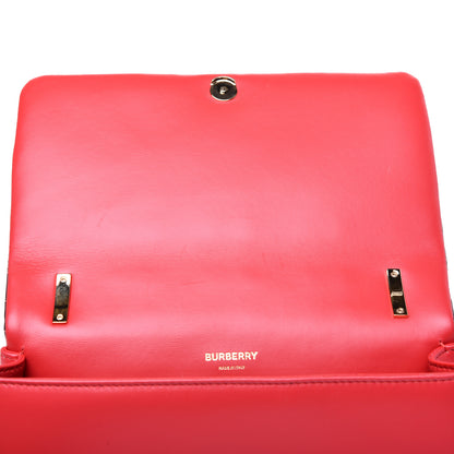 Burberry Grainy Calfskin Quilted Lola TB Bag Navy Blue Red 13 of 14