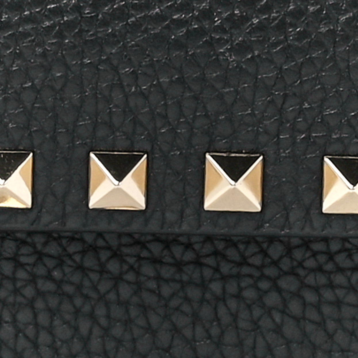 Valentino Garavani Pebbled Calfskin Rockstud Flap Wallet On Chain Black 8 of 11
