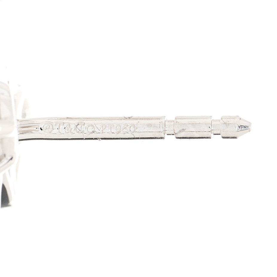 Platinum Diamond Paper Flowers Cluster Earrings