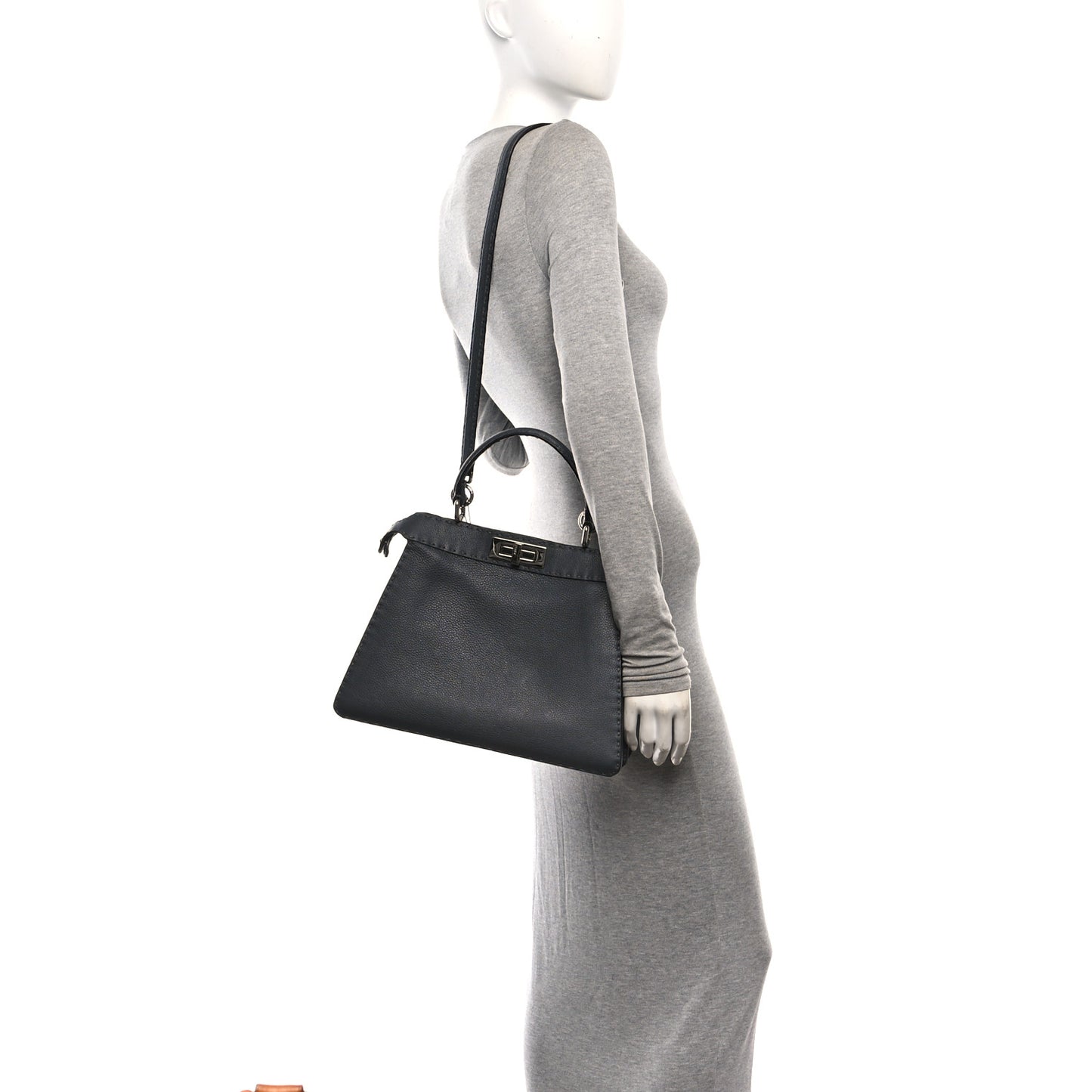 Cuoio Romano Selleria Chamois Medium Peekaboo I SEE U Satchel Asfalto Camelia