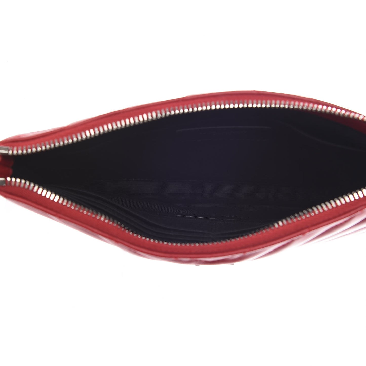 Calfskin Matelasse Chevron Monogram A5 Wristlet Red