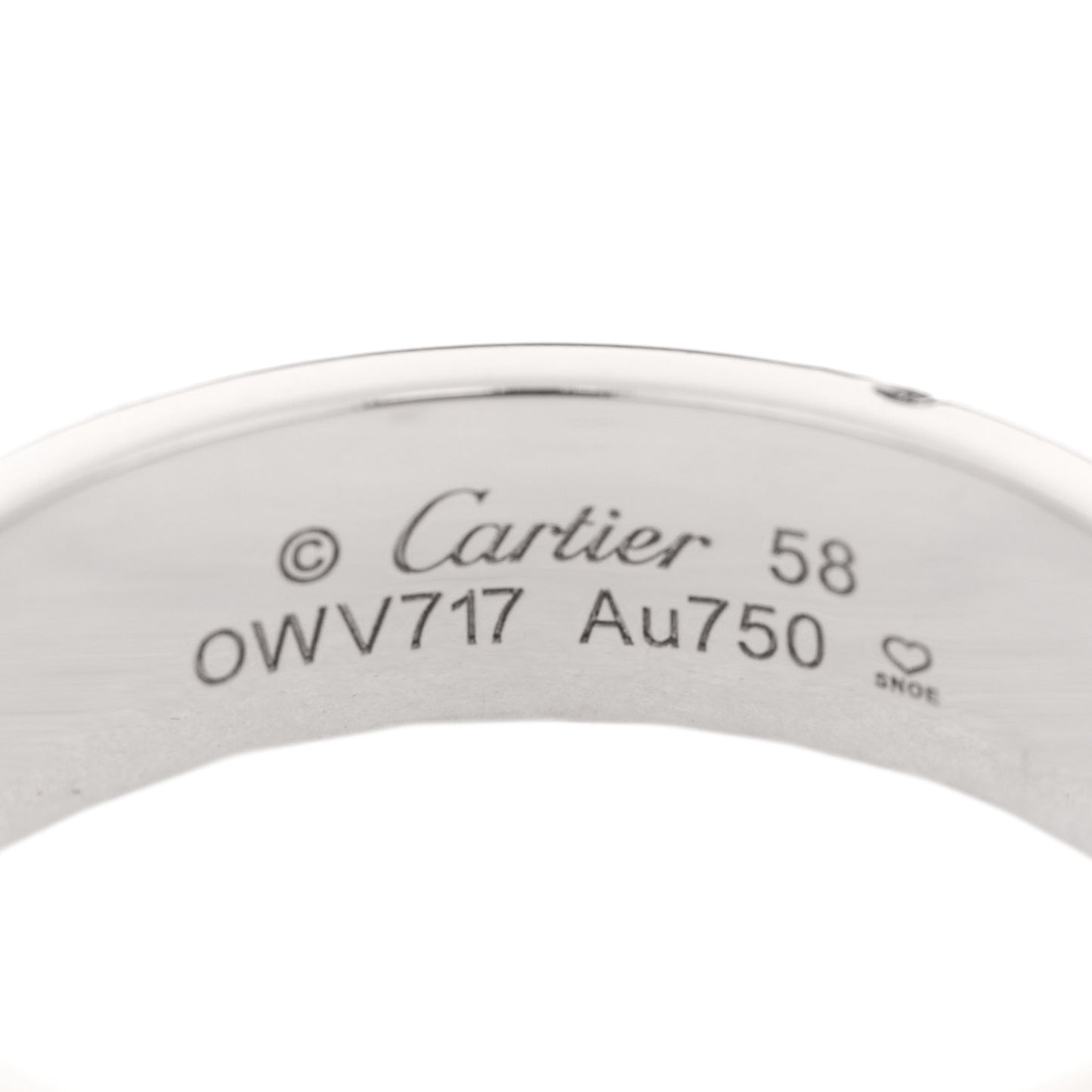 18K White Gold 5.5mm LOVE Ring 58 8.5