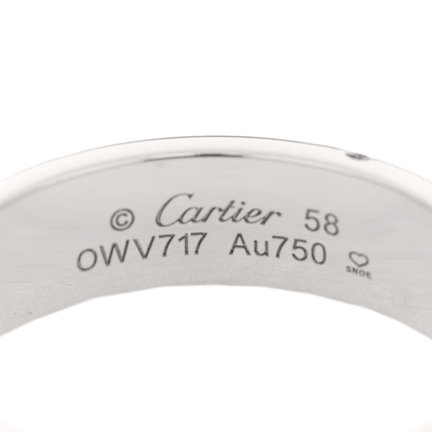 Cartier 18K White Gold 5.5mm LOVE Ring 58 8.5 4 of 5