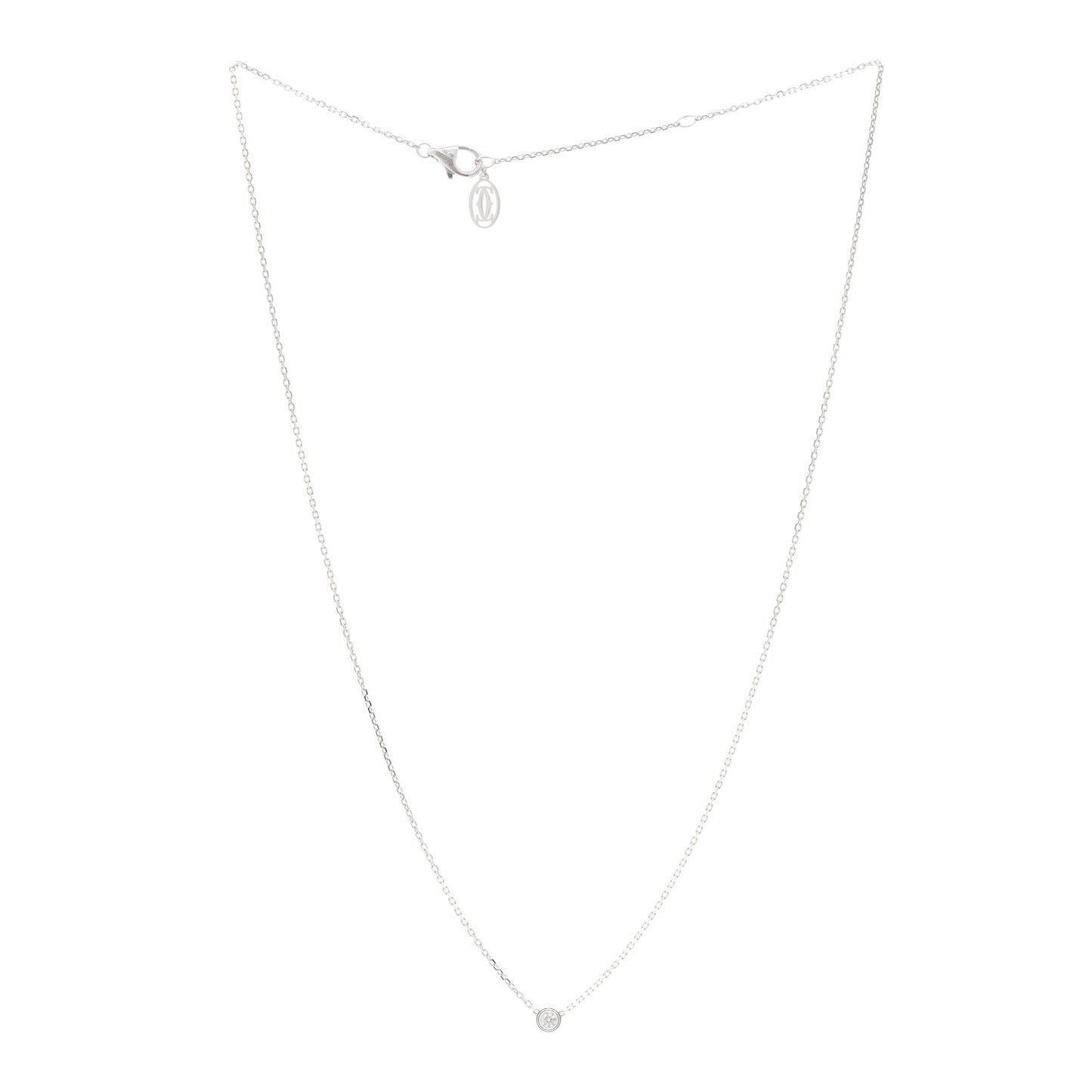 18K White Gold Diamond D'Amour Pendant Necklace