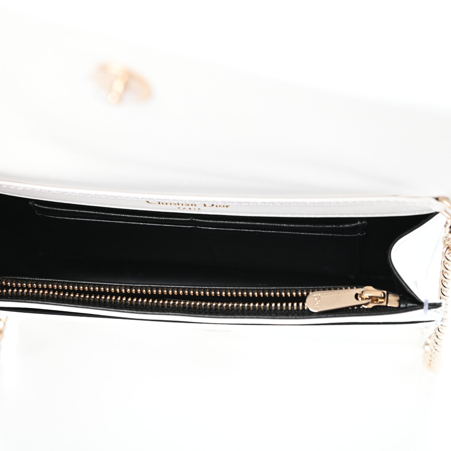 Christian Dior Patent Toile de Jouy Diorama Wallet On Chain Pouch White 5 of 8
