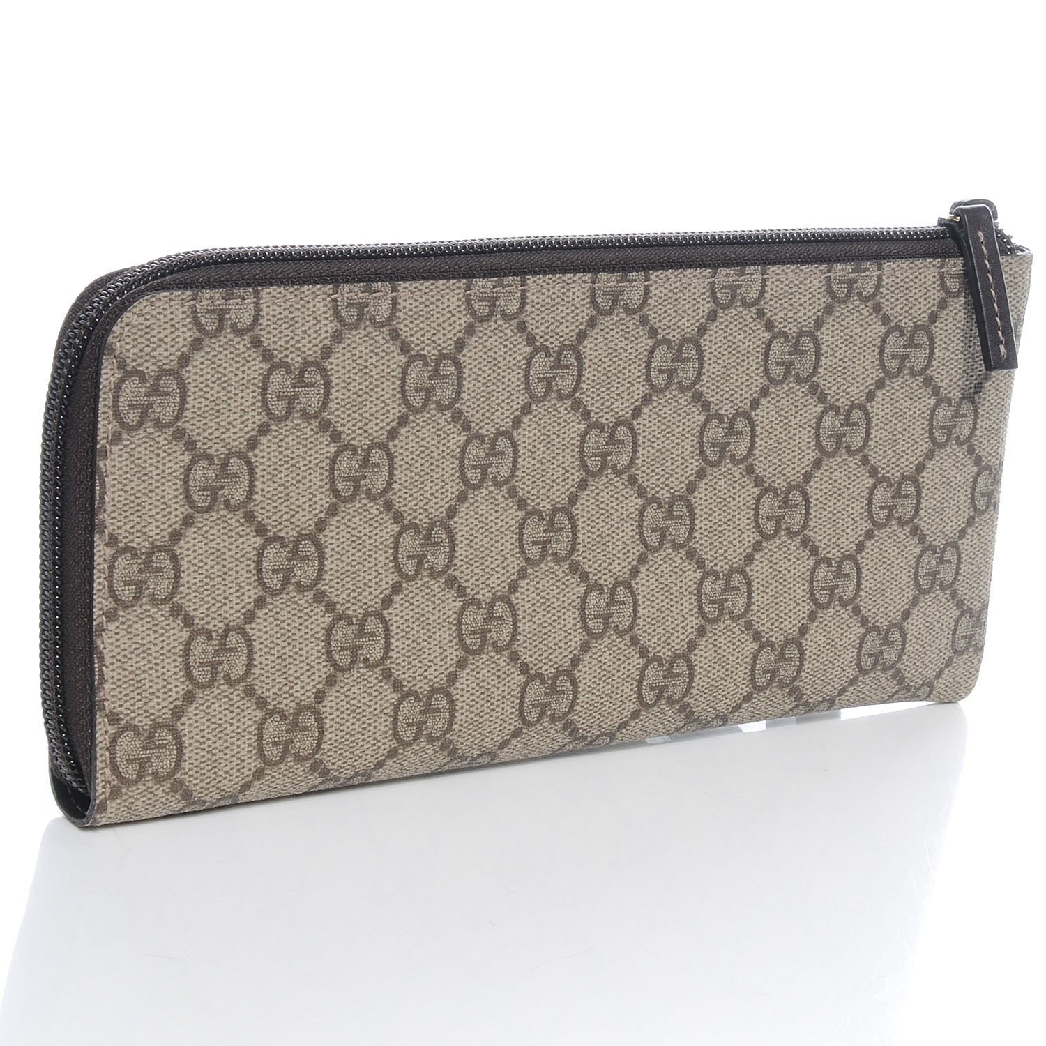 Gucci Wallet GG Monogram Zip Around Canvas Brown 3 of 8