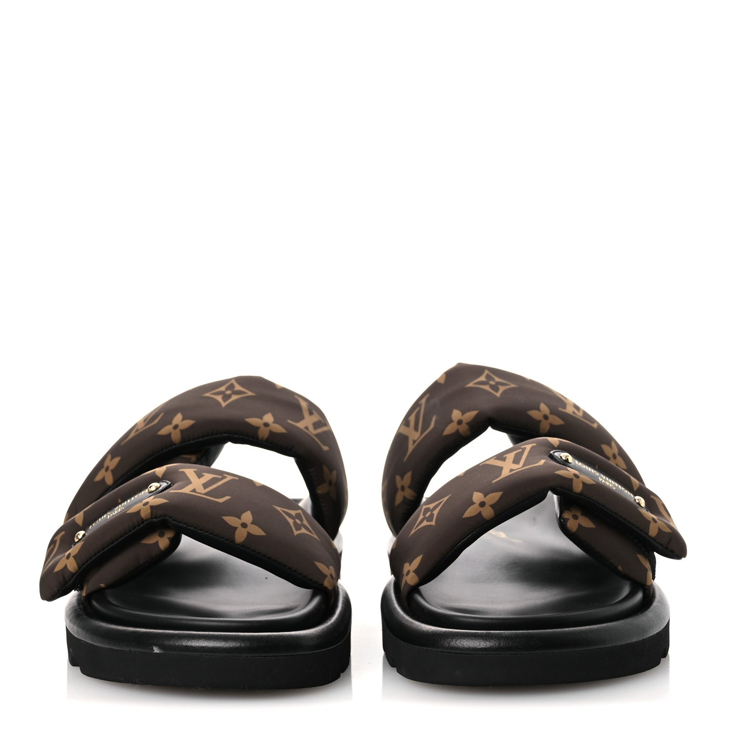 Nylon Monogram LV Pool Pillow Flat Comfort Mule 37 Cacao Brown 37 Cacao Brown