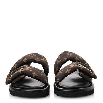 Louis Vuitton Nylon Monogram LV Pool Pillow Flat Comfort Mule 37 Cacao Brown 37 Cacao Brown 3 of 14