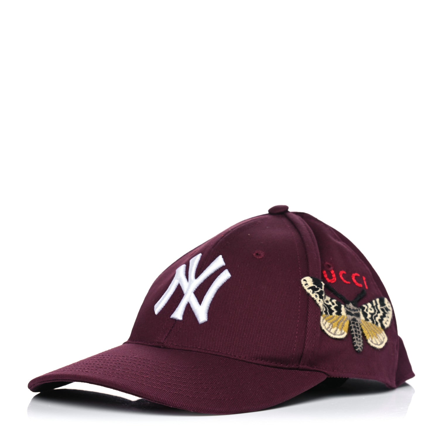 Gucci X MLB Cotton NY Yankees Baseball Hat 57-61 Lacquer 1 of 4