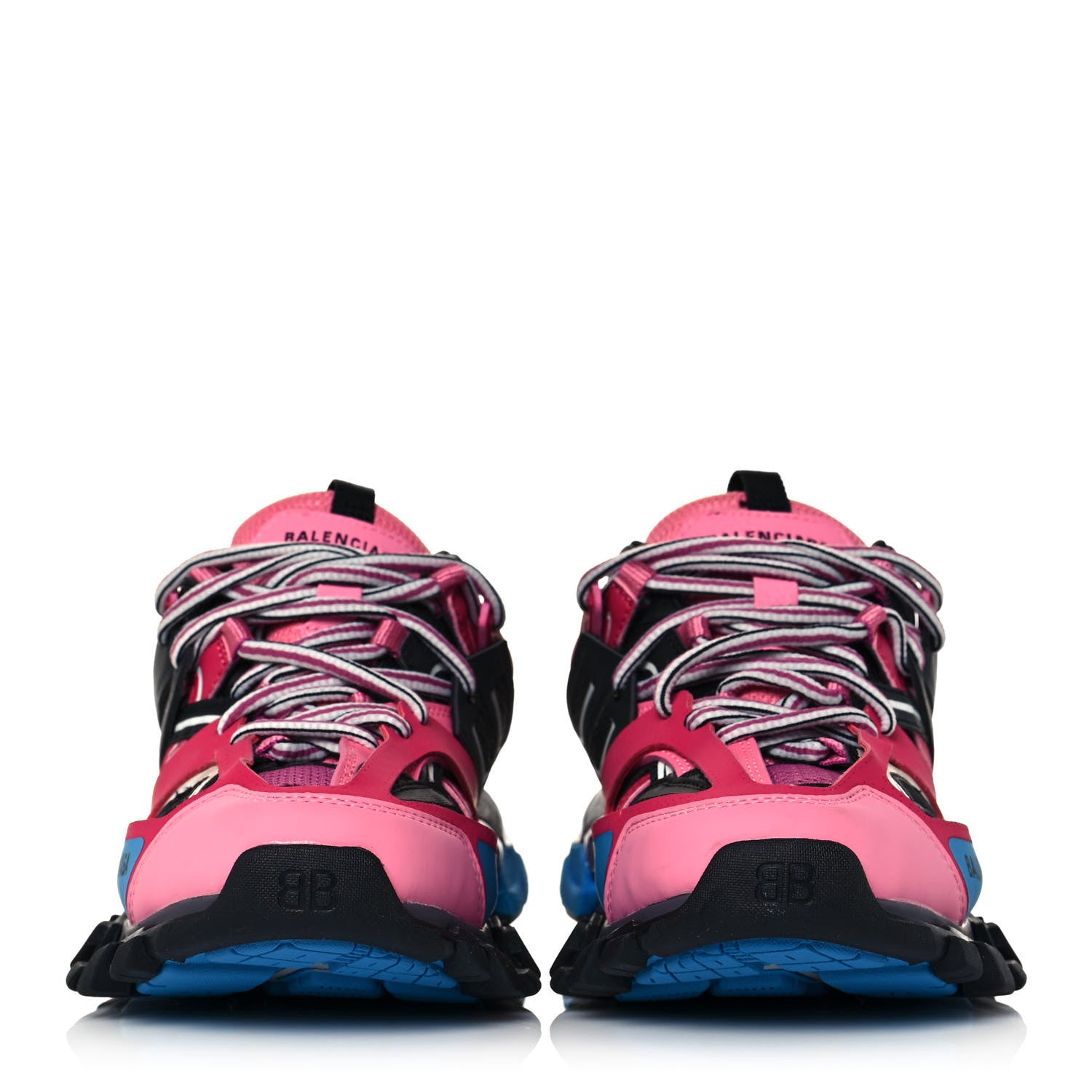 Balenciaga Mesh Nylon Metallic Fabric Womens Track Sneakers 39 Pink Blue 2 of 10