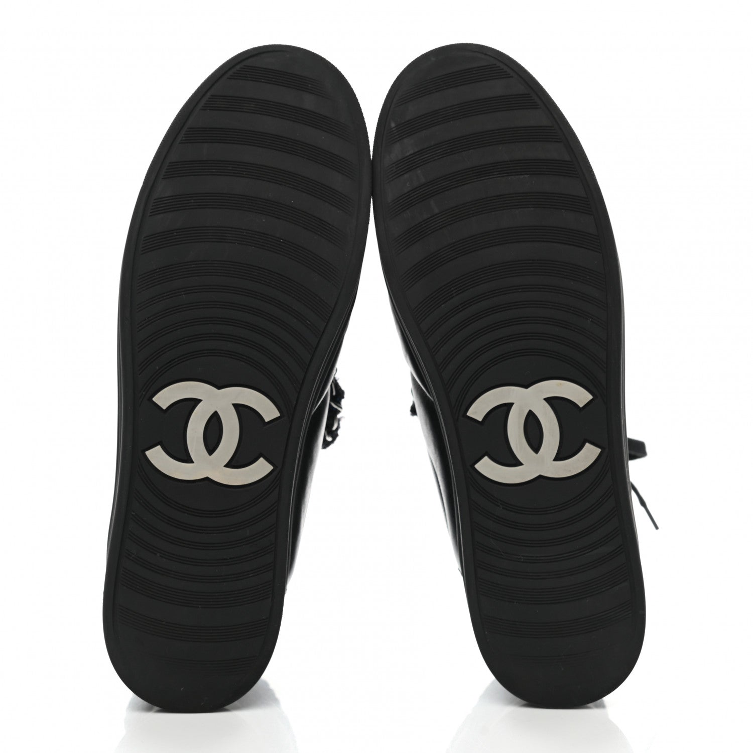 Chanel Lambskin Tweed Zipped Sneakers 40 Black Blue 5 of 7