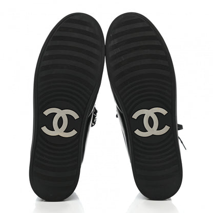 Chanel Lambskin Tweed Zipped Sneakers 40 Black Blue 5 of 7