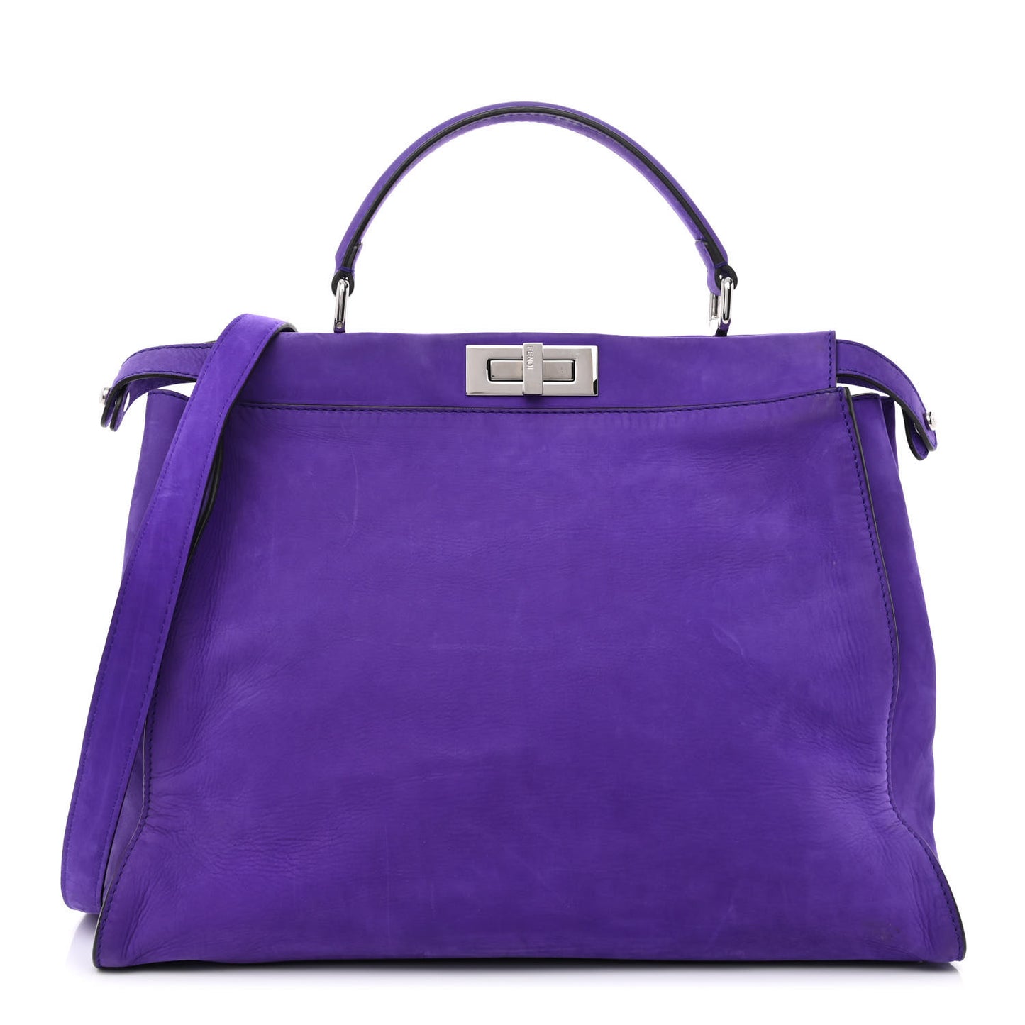 Suede Large Peekaboo Iconic Satchel Purple