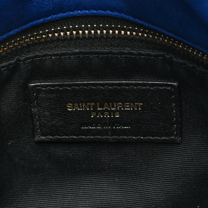 Saint Laurent Lambskin Quilted Small Loulou Puffer Monogram Chain Satchel Majorele Blue 6 of 11