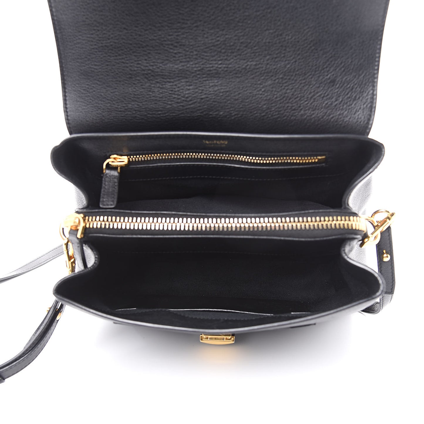 Calfskin Medium Leonica Padlock Satchel Bag Black
