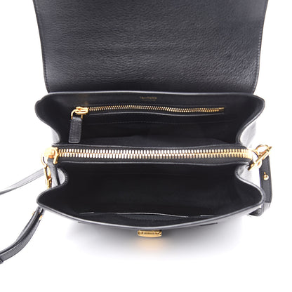 Tom Ford Calfskin Medium Leonica Padlock Satchel Bag Black 5 of 13
