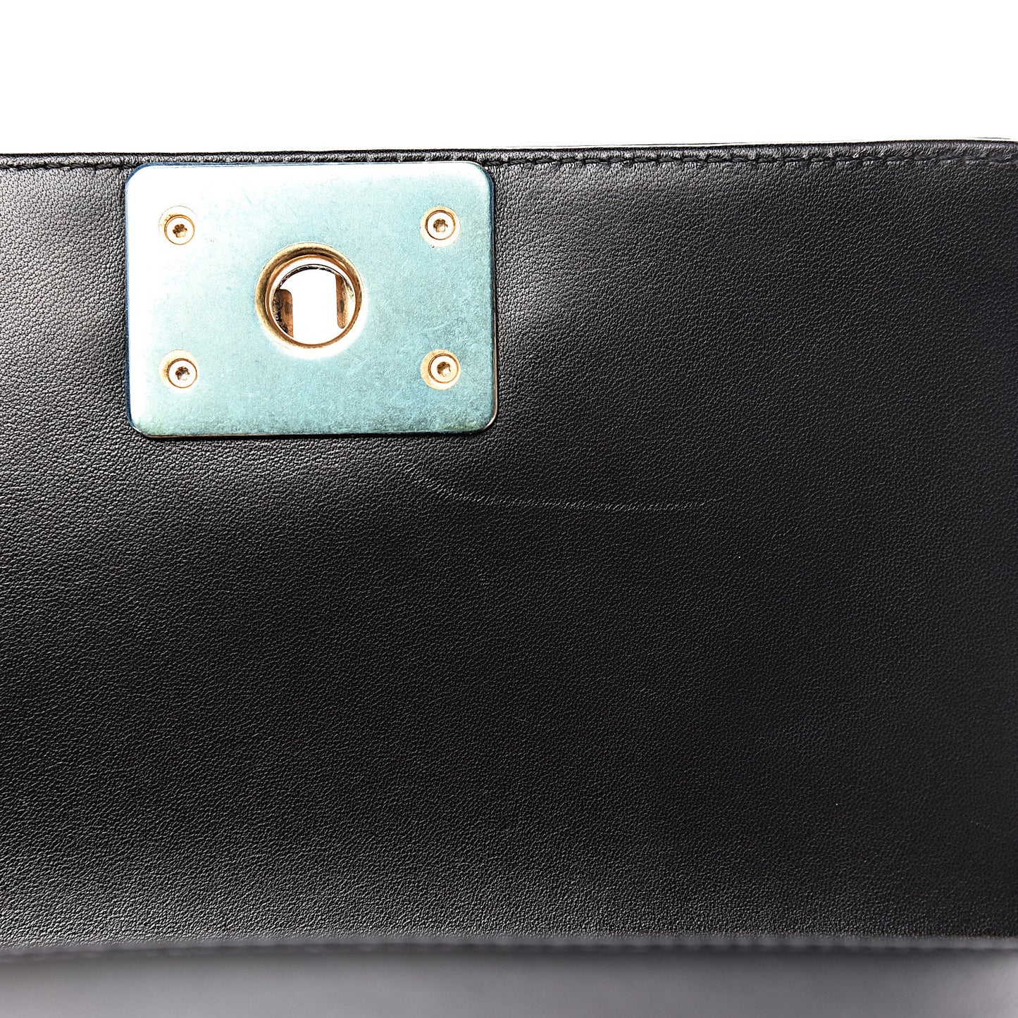 Lambskin Quilted Small Boy Flap Black