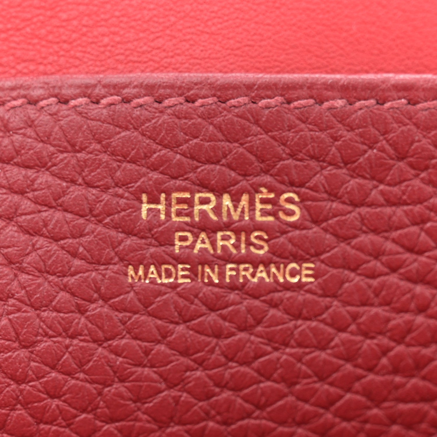 Hermes Taurillon Clemence Halzan 25 Rouge Grenat 6 of 10