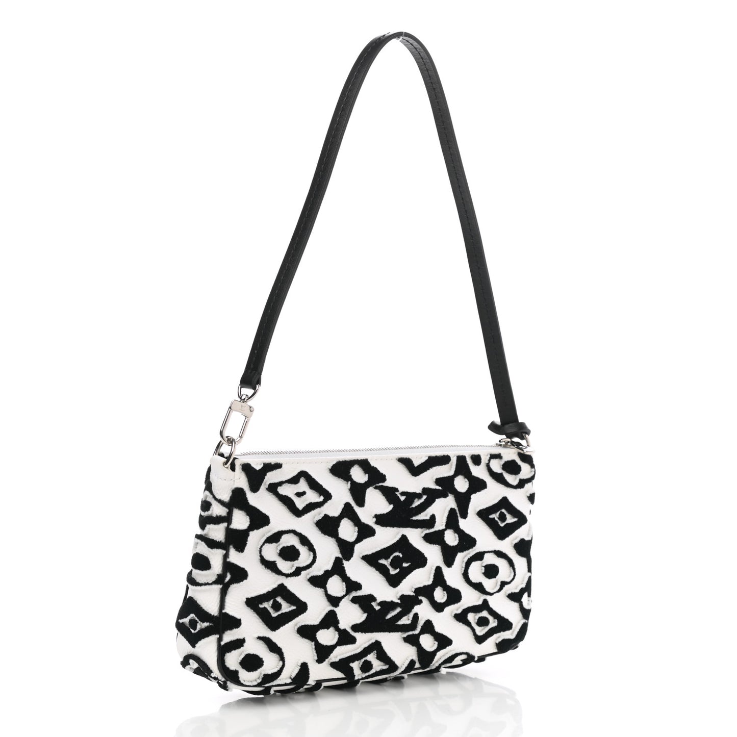 X UF Tufted Monogram Pochette Accessories White Black