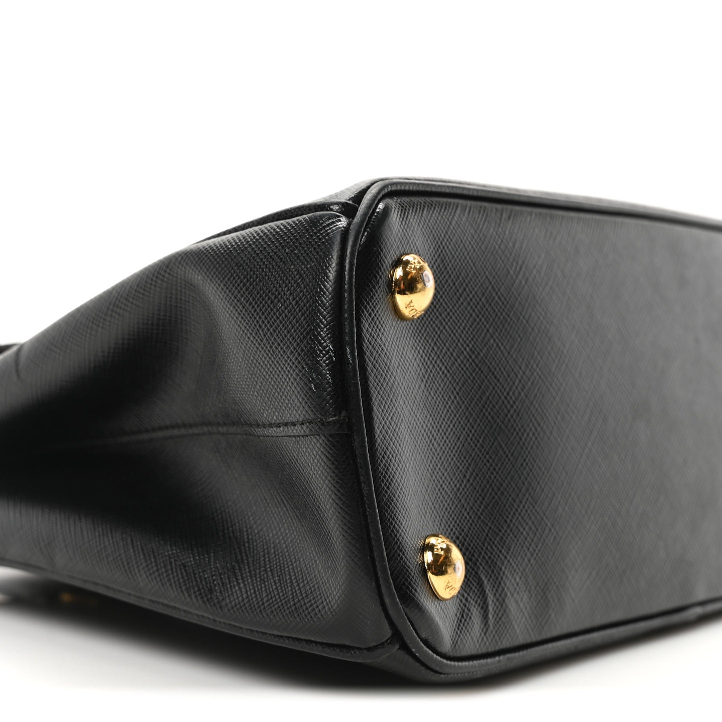 Saffiano Mini Galleria Double Zip Tote Black