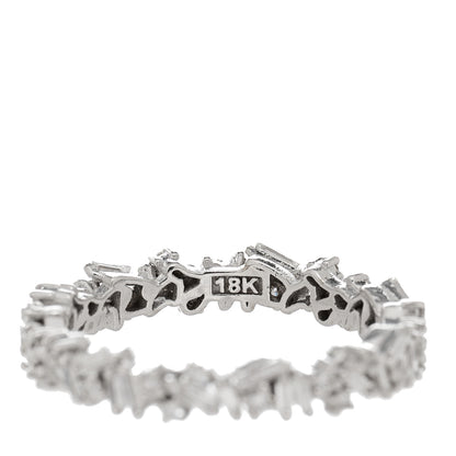 Suzanne Kalan 18K White Gold Fireworks Icon Eternity Ring Diamond Ring 52 6 4 of 5
