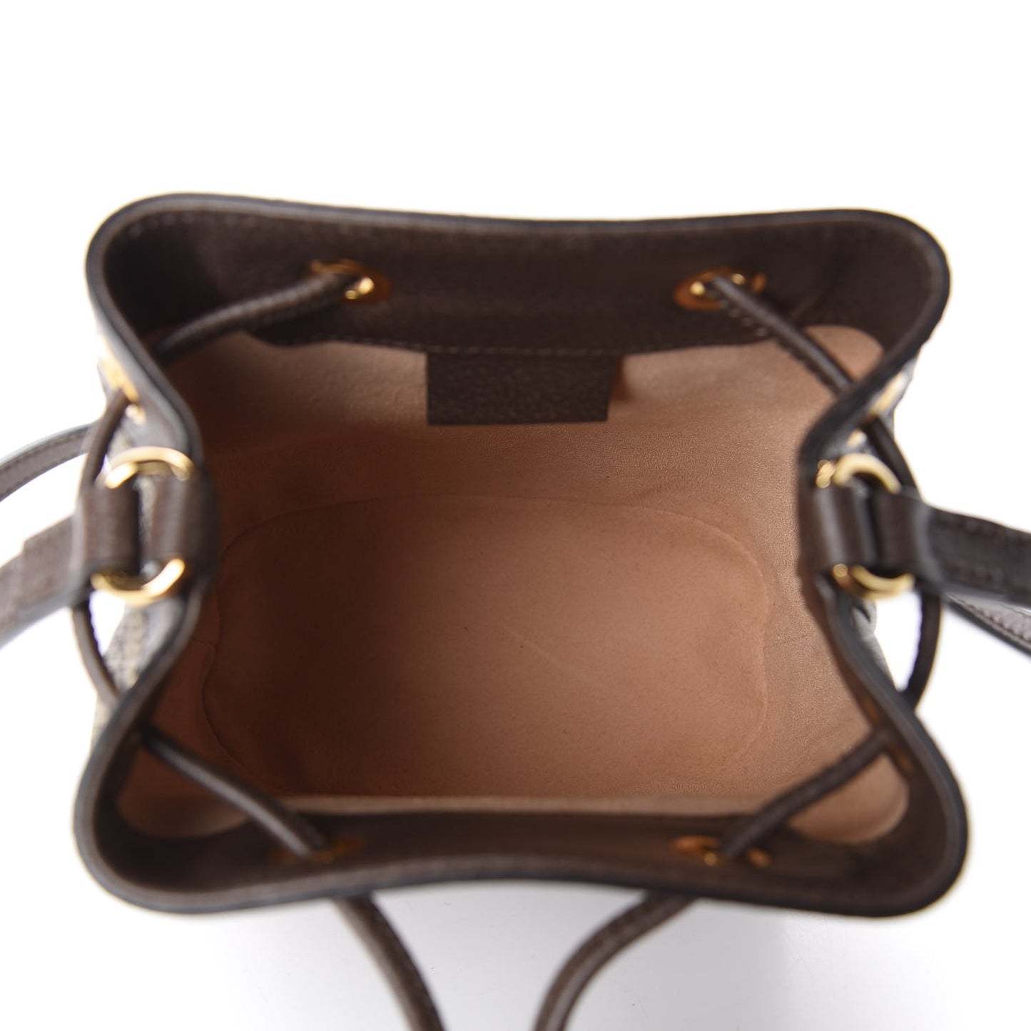 GG Supreme Monogram Web Mini Ophidia Bucket Bag Brown