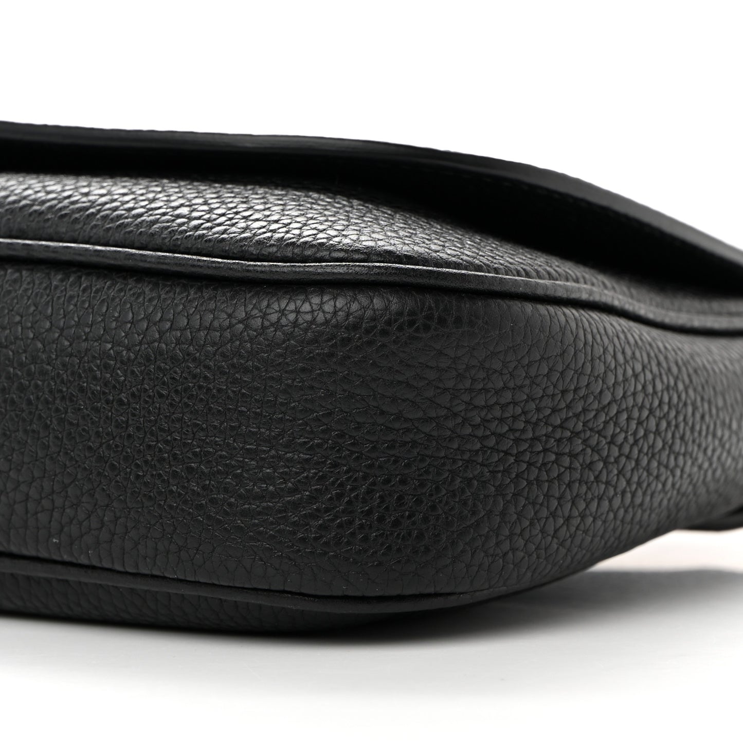 Pebbled Calfskin Medium Soho Flap Crossbody Black