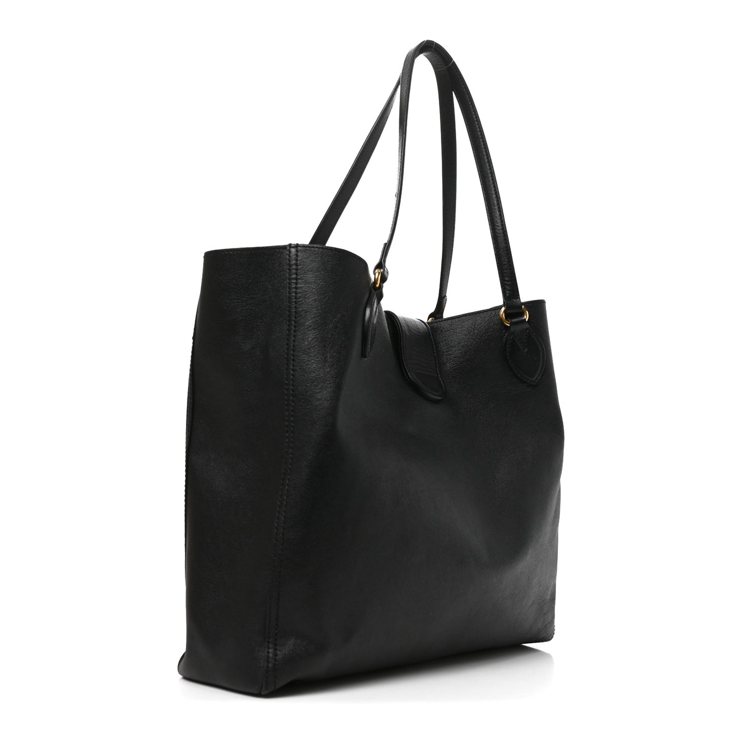 New Sakai Calfskin Lux Medium Dahlia Tote Black